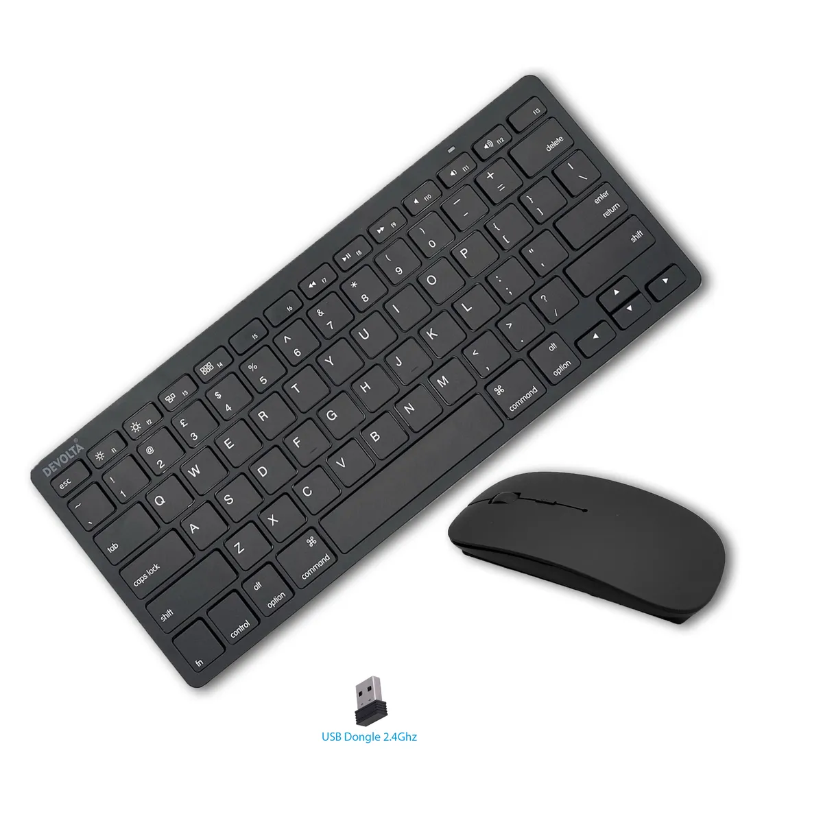 Mini Wireless Keyboard & Mouse Combo-Black 1 Mini Wireless Keyboard & Mouse Combo-Black