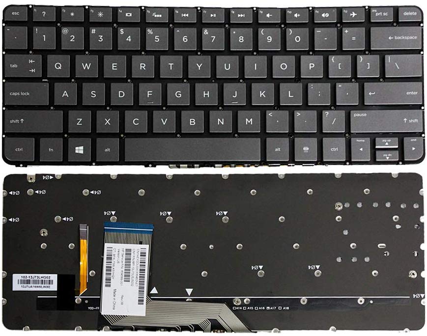 Keyboard for HP Spectre x360 13-4000 13-4100 13-4200 Silver (Without Frame, Backlit) US MP-13J73CHJ9202 1 Keyboard for HP Spectre x360 13-4000 13-4100 13-4200 Silver (Without Frame, Backlit) US MP-13J73CHJ9202