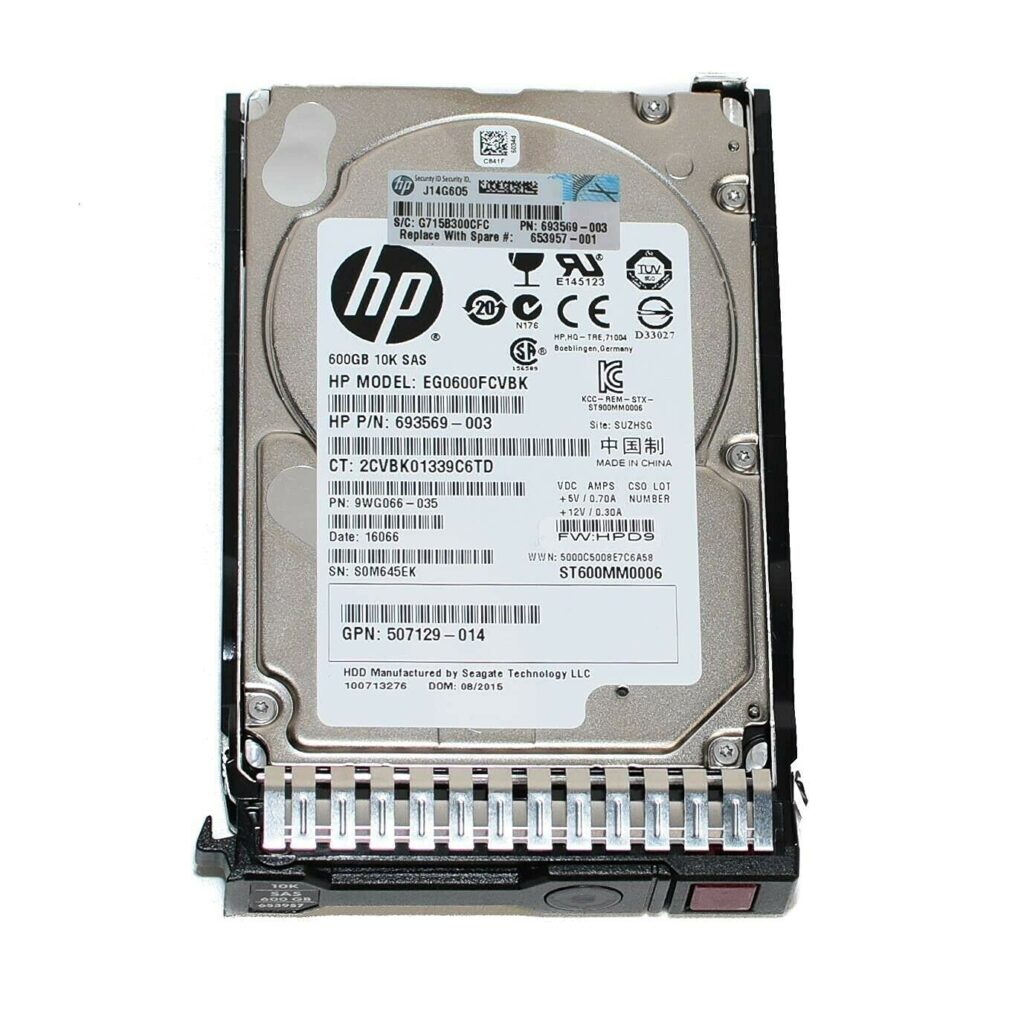 HPE 600GB 12G SAS 10K RPM SFF 2.5 Inch SC Hard Drive