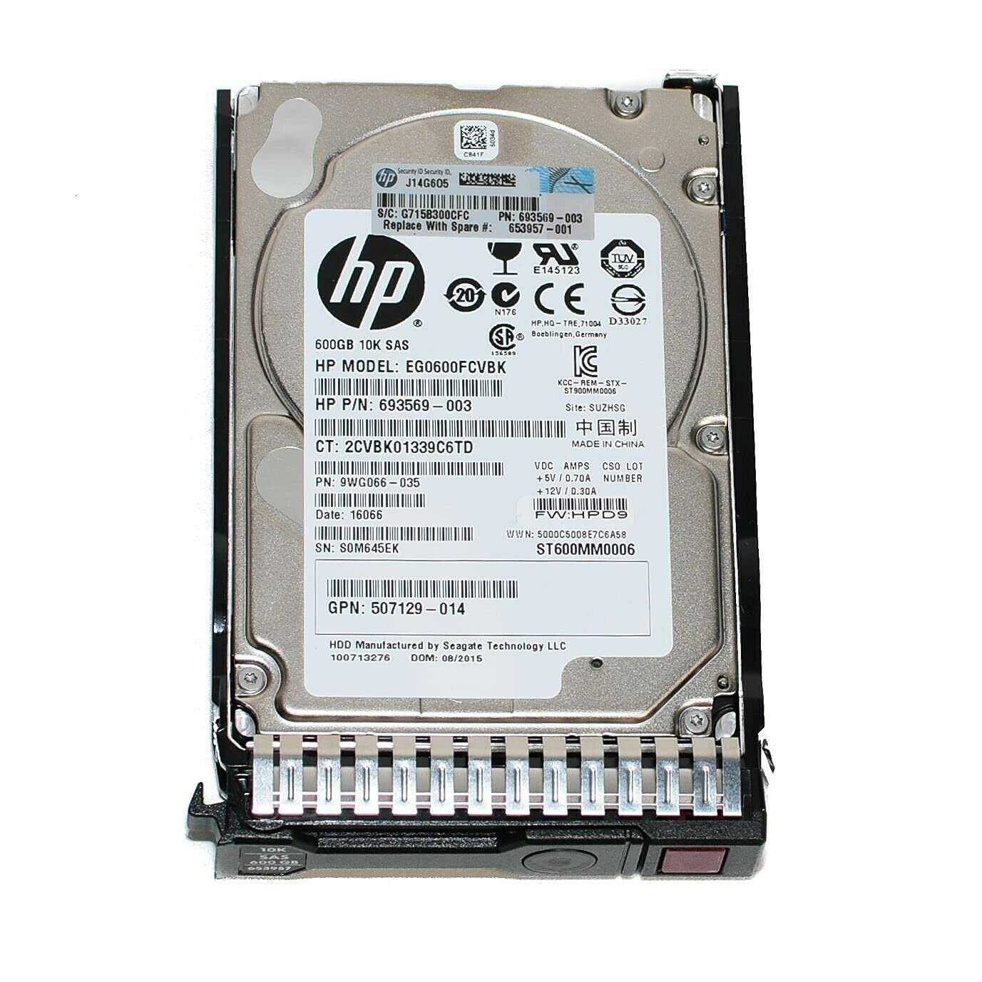 HPE 600GB 12G SAS 10K RPM SFF 2.5 Inch SC Hard Drive 1 HPE 600GB 12G SAS 10K RPM SFF 2.5 Inch SC Hard Drive