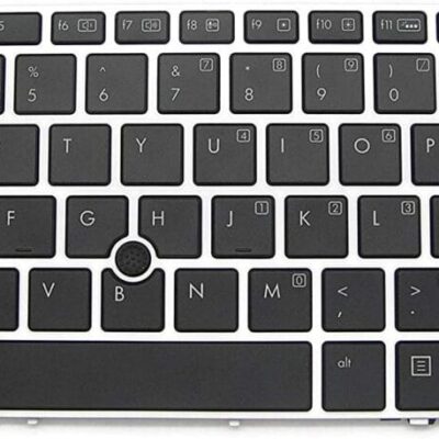 HP EliteBook Folio 9470, Fit P/N 697685-001 SG-57400-XUA 6037B0080301 702843-001 SN9118BL Black with Silver Frame Light Backlight Notebook US Layout Backlit Laptop Keyboard (With Pointing Stick) Laptop Keyboard