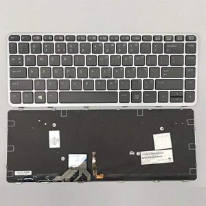 HP EliteBook Folio 1040 G1 1040 G2 Series US Layout P/N: 13A13INJ442 736933-D61 Black with C Shell, with Frame, Backlight Laptop Keyboard