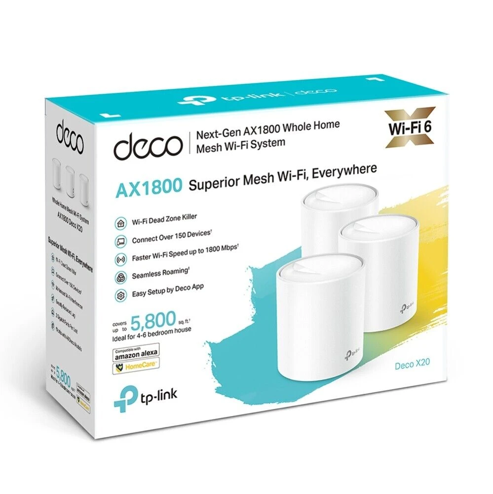 TP-Link Deco X20 AX1800 Whole Home Mesh W-iFi 6 System