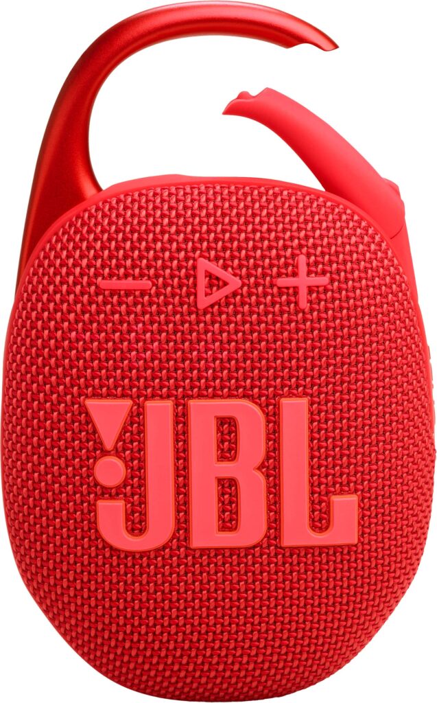 JBL Clip 5 Ultra-Portable Bluetooth Speaker with Carabiner - Red (JBLCLIP5RED)