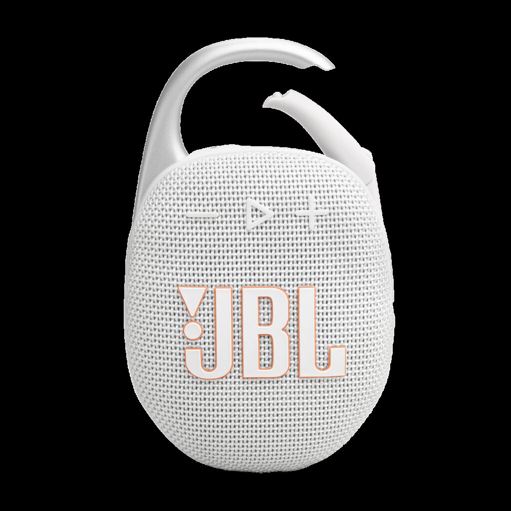 JBL Clip 5 Ultra-Portable Bluetooth Speaker with Carabiner - White (JBLCLIP5WHT)