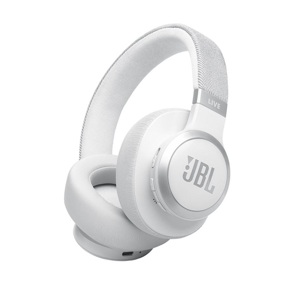 JBL LIVE 770NC Wireless Over-Ear Active Noise-Cancelling Headphones - White