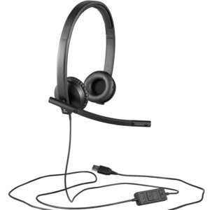 Logitech H570e Stereo USB-A Headset with Noise Cancelling Mic - Black