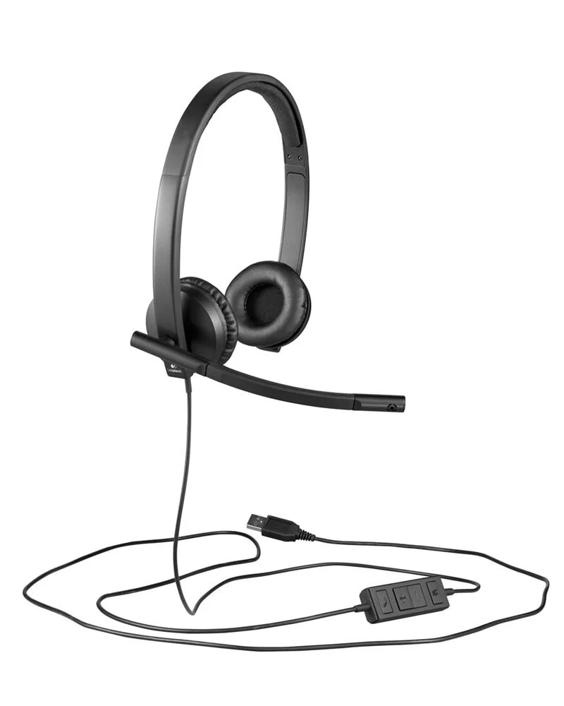 Logitech H570e Stereo USB-A Headset with Noise Cancelling Mic - Black