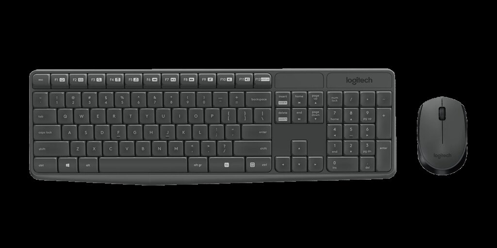 Logitech MK235 Wireless Keyboard and Mouse Combo - Grey