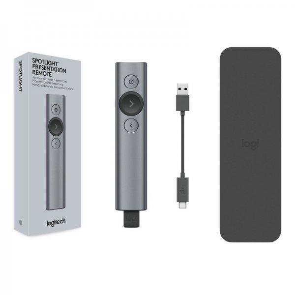 Logitech Spotlight Advanced Rechargeable Presentation Remote - Slate