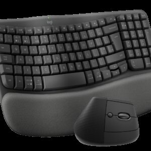 Logitech Wave Keys and Lift Combo Wireless and Bluetooth Keyboard and Mouse Combo - Graphite